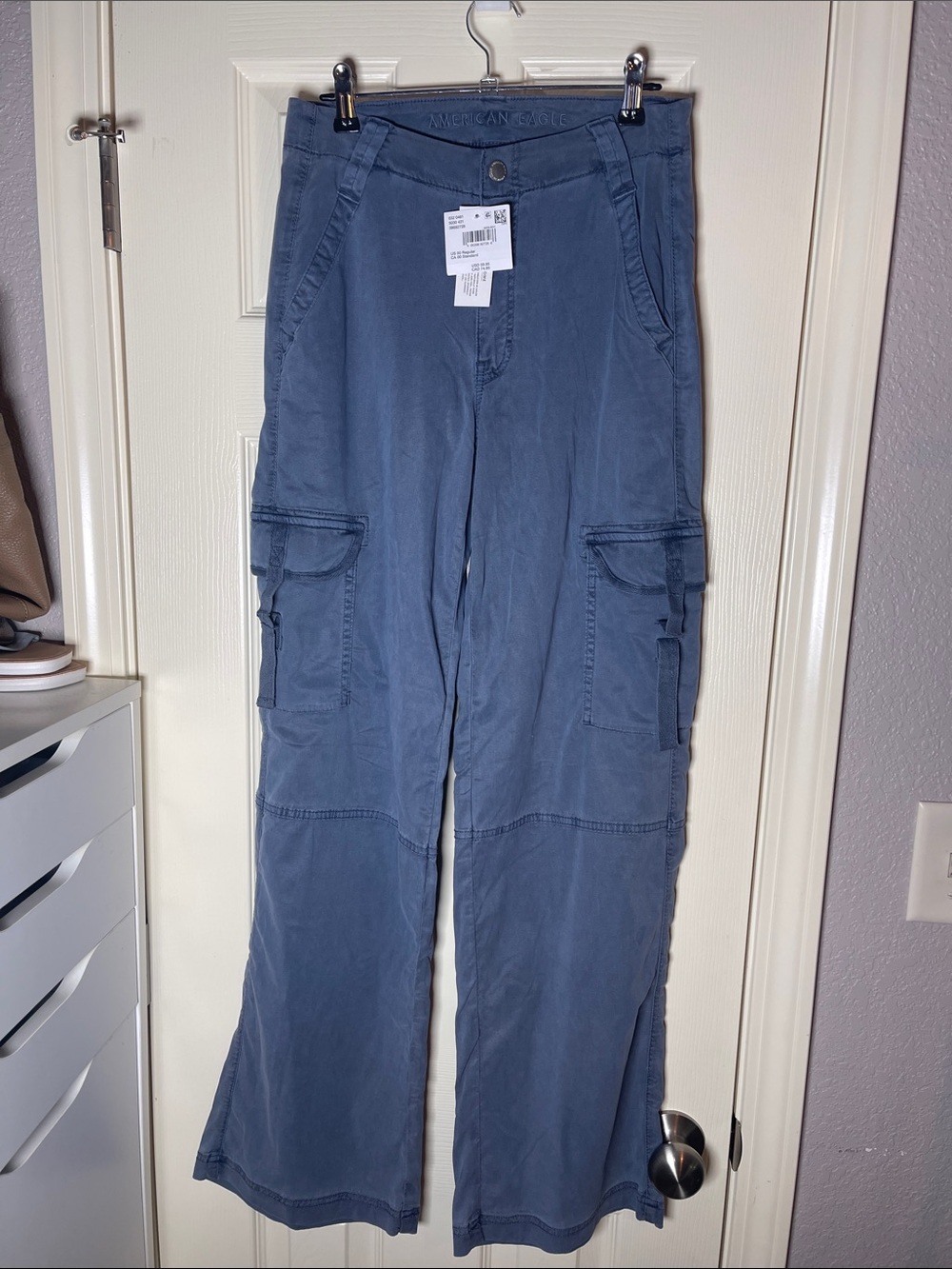 American Eagle Outfitters Blue Wide Leg Cargo Pants